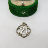 Sterling Silver 21st Birthday Charm Pendant Vintage c1970