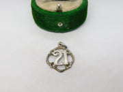 Sterling Silver 21st Birthday Charm Pendant Vintage c1970