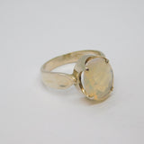 Sterling Silver Faceted Opalite Studio Style Dress Ring Vintage c1970 Size Q 1/2