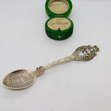 Victorian Sterling Silver Gilt & Enamel Temple Building Toronto Spoon Antique
