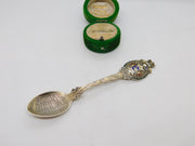 Victorian Sterling Silver Gilt & Enamel Temple Building Toronto Spoon Antique