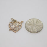 Sterling Silver "Charles Loves Diana" Heart Charm Pendant Vintage c1980
