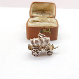 Sterling Silver Travelling Western Caravan Charm Pendant Vintage c1970