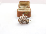 Sterling Silver Travelling Western Caravan Charm Pendant Vintage c1970