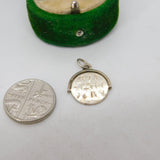 Sterling Silver Happy Birthday Spinner Charm Pendant Vintage c1970