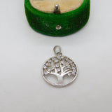 Sterling Silver Tree of Life Paste Set Charm Pendant Vintage c1970