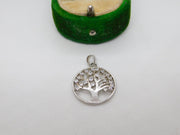 Sterling Silver Tree of Life Paste Set Charm Pendant Vintage c1970