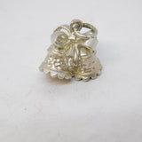 Sterling Silver Wedding Bells Charm Pendant Vintage c1970