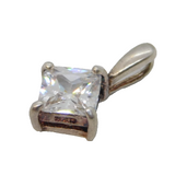 Sterling Silver Paste Set Drop Charm Pendant Vintage c1970s