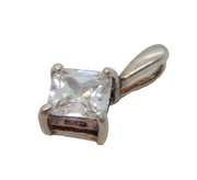 Sterling Silver Paste Set Drop Charm Pendant Vintage c1970s