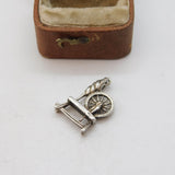 Sterling Silver Spinning Wheel Sewing Charm Pendant Vintage c1970