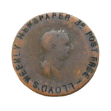 George III Free Lloyds Weekly Newspaper Half-Penny Coin Medallion Antique
