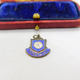Sterling Silver and Enamel Yorkshire Travel Shield Charm Pendant Vintage c1970