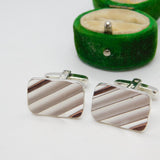 West German Pair of Modernist Sterling Silver Gents Cufflinks Vintage c1970