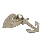 Sterling Silver Hope & Charity Charm Pendant Vintage c1970