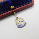 Sterling Silver & Enamel Stratford On Avon Crest Charm Pendant Vintage c1970
