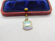 Sterling Silver and Enamel Wimborne Travel Shield Charm Pendant Vintage c1970