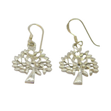 Pair of Sterling Silver Tree Of Life Hook Drop Earrings Vintage c1990