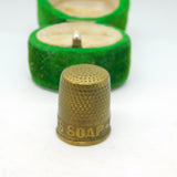Edwardian Brass Advertisting Thimble 'Use Hudsons Soap' Antique c1910