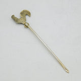 Sterling Silver Cockerel Chicken Terminal Cocktail Stick Pin Antique c1920s