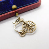 Sterling Silver Penny Farthing Bicycle Charm Pendant Vintage c1970