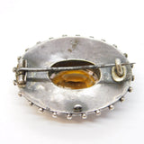 Victorian Sterling Silver & Citrine Sweetheart Brooch Antique c1860 Kitemark