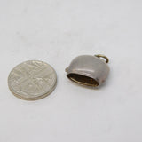 Sterling Silver Enamel Swiss Edelweiss Cowbell Charm Pendant Vintage c1970