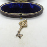 Sterling Silver 21st Birthday Lucky Key Charm Pendant Vintage c1970