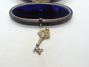 Sterling Silver 21st Birthday Lucky Key Charm Pendant Vintage c1970