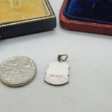 Sterling Silver and Coloured Enamel 'Torbay' Travel Shield Charm Vintage c1970