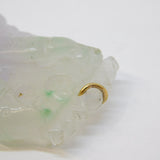 20th Century Chinese Carved Lavender Jade 9ct Gold Carved Pendant Antique