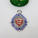 Sterling Silver Enamel Essex County Fob Medal Antique 1938 Birmingham