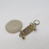 Sterling Silver Skateboard Charm Pendant Vintage c1970
