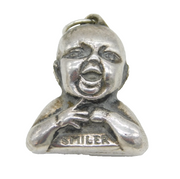 Edwardian Sterling Silver Advertising Baby Milk Charm Pendant Antique c1910s