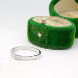 Sterling Silver CZ Solitaire Engagement Ring Vintage c1970 Size N