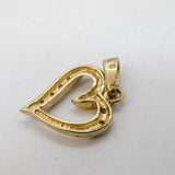 Sterling Silver Gilt & Paste Set Heart Drop Pendant Vintage c1990s