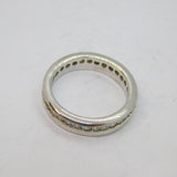 Sterling Silver Channel Set CZ Full Eternity Band Ring Vintage c2000 Size P