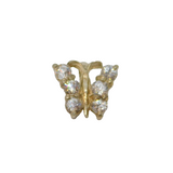 Sterling Silver CZ Tiny Butterfly Pendant Contemporary c1990s