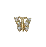 Sterling Silver CZ Tiny Butterfly Pendant Contemporary c1990s