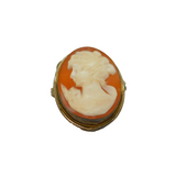 Continental .800 Silver Carved Cameo Oval Brooch Pin Or Pendant Vintage c1970