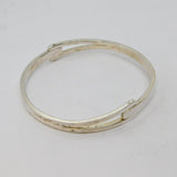 Sterling Silver Modernist Split Hinged Bangle Vintage c2000