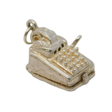 Sterling Silver Opening Cash Register Charm Pendant Vintage c1970s