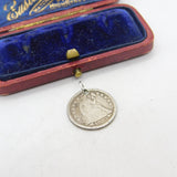 Victorian USA Sterling Silver One Dime Coin Charm or Pendant 1853 Antique