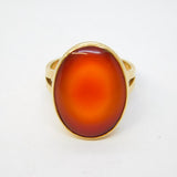 9ct Yellow Gold & Red Agate Signet Ring Vintage 1973 London