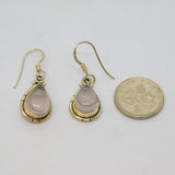 Pair of Sterling Silver Moonstone Peardrop Hook Drop Earrings Modern c1990