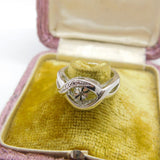 Sterling Silver Twist Flower Ring Vintage c1970 Size N