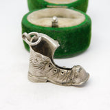 Sterling Silver Old Fashioned Boot Charm Pendant Vintage c1970