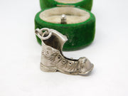 Sterling Silver Old Fashioned Boot Charm Pendant Vintage c1970