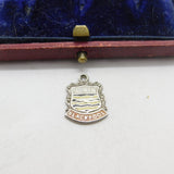 Sterling Silver and Enamel Blackpool Travel Shield Charm Pendant Vintage c1970