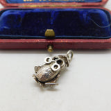 Sterling Silver Wise Owl Proffesor Charm Pendant Vintage c1970